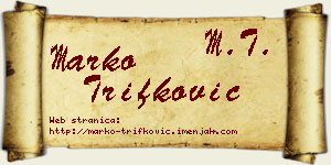 Marko Trifković vizit kartica
